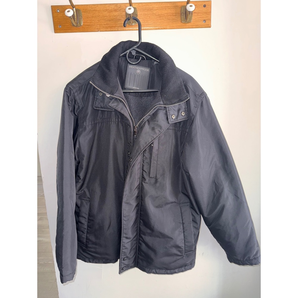 Weatherproof Black Full Zip Utility Jacket with Media Pockets Large